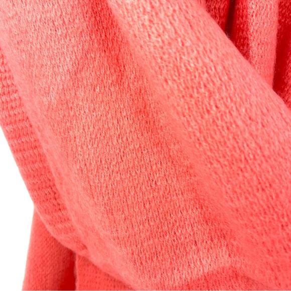 Renee's NYC Women's Soft Knit Rectangle Scarf w/ Fringe in Salmon Pink - Picture 4 of 10